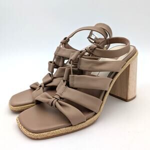 Dolce Vita Olema Strappy Block Heel Sandals Ankle Strap Cream Size US8 EU39